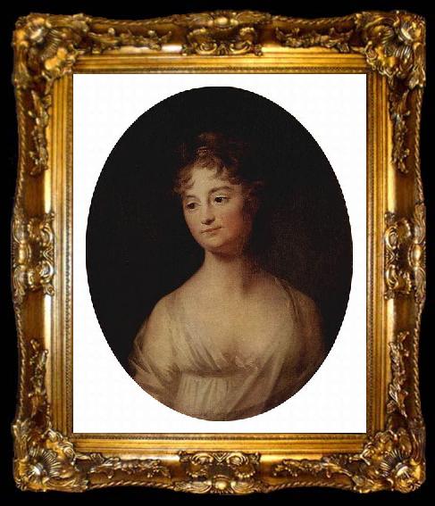 framed  TISCHBEIN, Johann Heinrich Wilhelm Portrat einer Frau, Oval, ta009-2